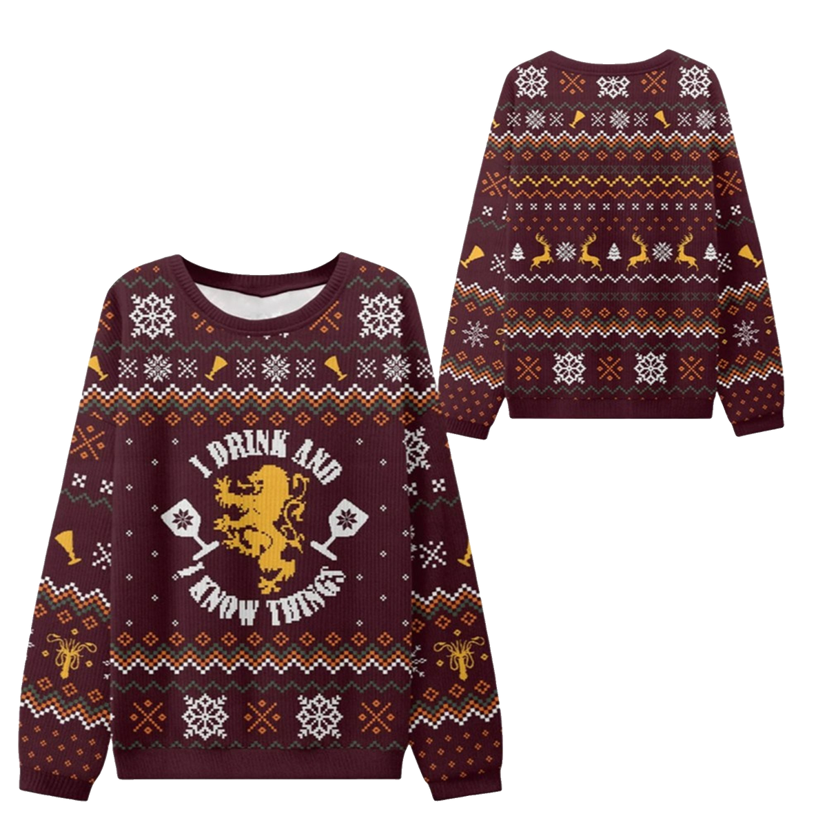 2026 Christmas I Drink and I Know Things Ugly Sweater - Moonbestprint