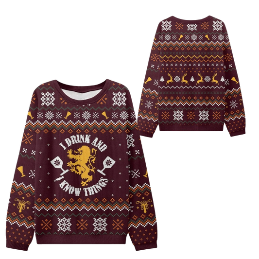 2026 Christmas I Drink and I Know Things Ugly Sweater - Moonbestprint
