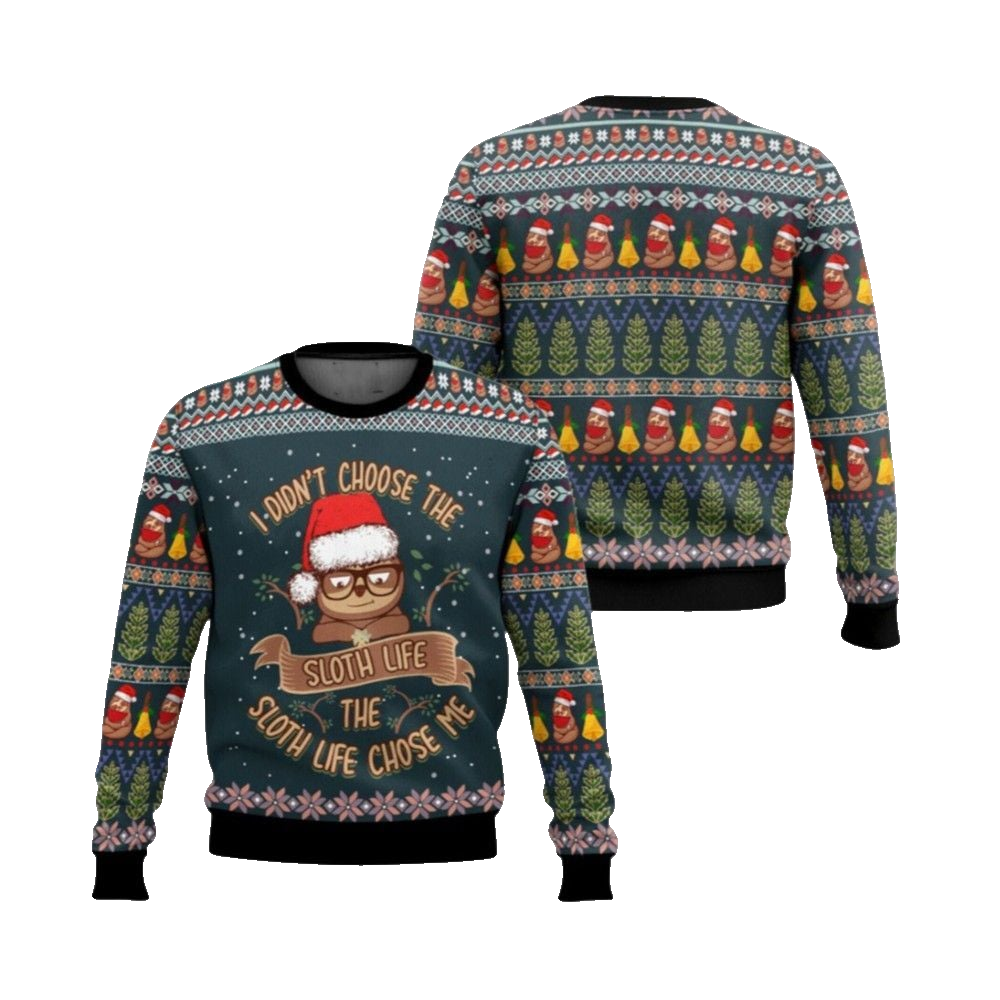 2026 Christmas I Didn't Choose The Sloth Life Ugly Christmas Sweater - Moonbestprint