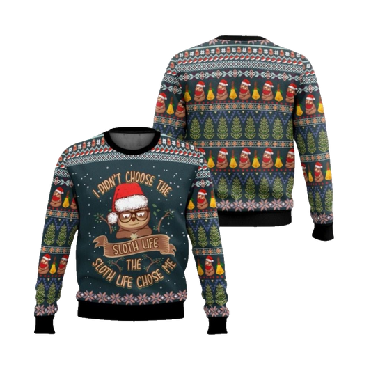 2026 Christmas I Didn't Choose The Sloth Life Ugly Christmas Sweater - Moonbestprint