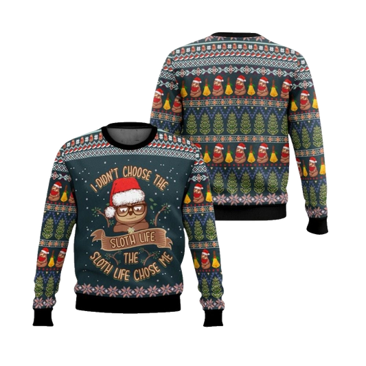 2026 Christmas I Didn't Choose The Sloth Life Ugly Christmas Sweater - Moonbestprint