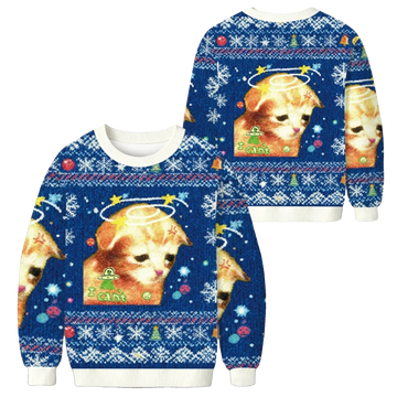 2026 Christmas I Can't Sad Cat Ugly Sweater - Moonbestprint