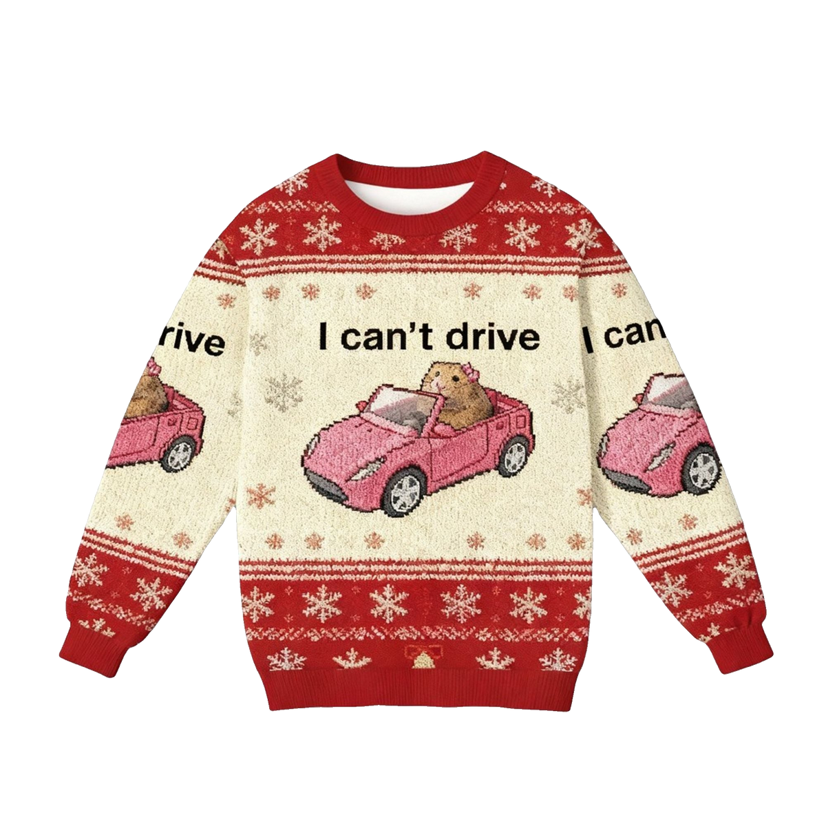 2026 Christmas I Can't Drive Funny Hamster Meme Ugly Sweater - Moonbestprint