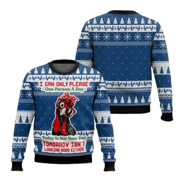 2026 Christmas I Can Only Please One Person A Day Chicken Ugly Christmas Sweater - Moonbestprint