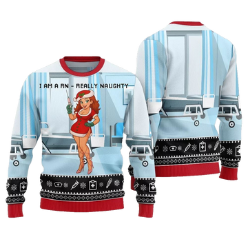 2026 Christmas I Am A RN Really Naughty Ugly Christmas Sweater - Moonbestprint