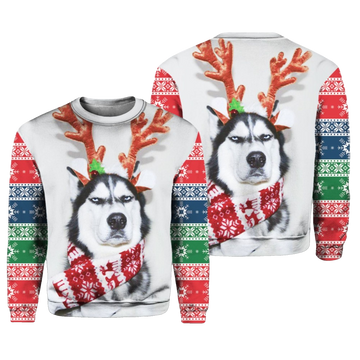 2026 Christmas Husky Dog Ugly Sweater - Moonbestprint