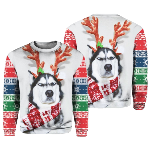 2026 Christmas Husky Dog Ugly Sweater - Moonbestprint