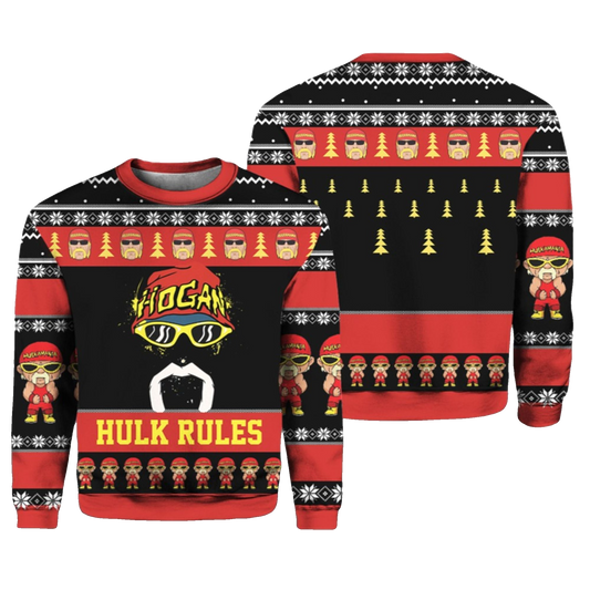 2026 Christmas Hulk Rules Hulk Hogan Ugly Sweater - Moonbestprint