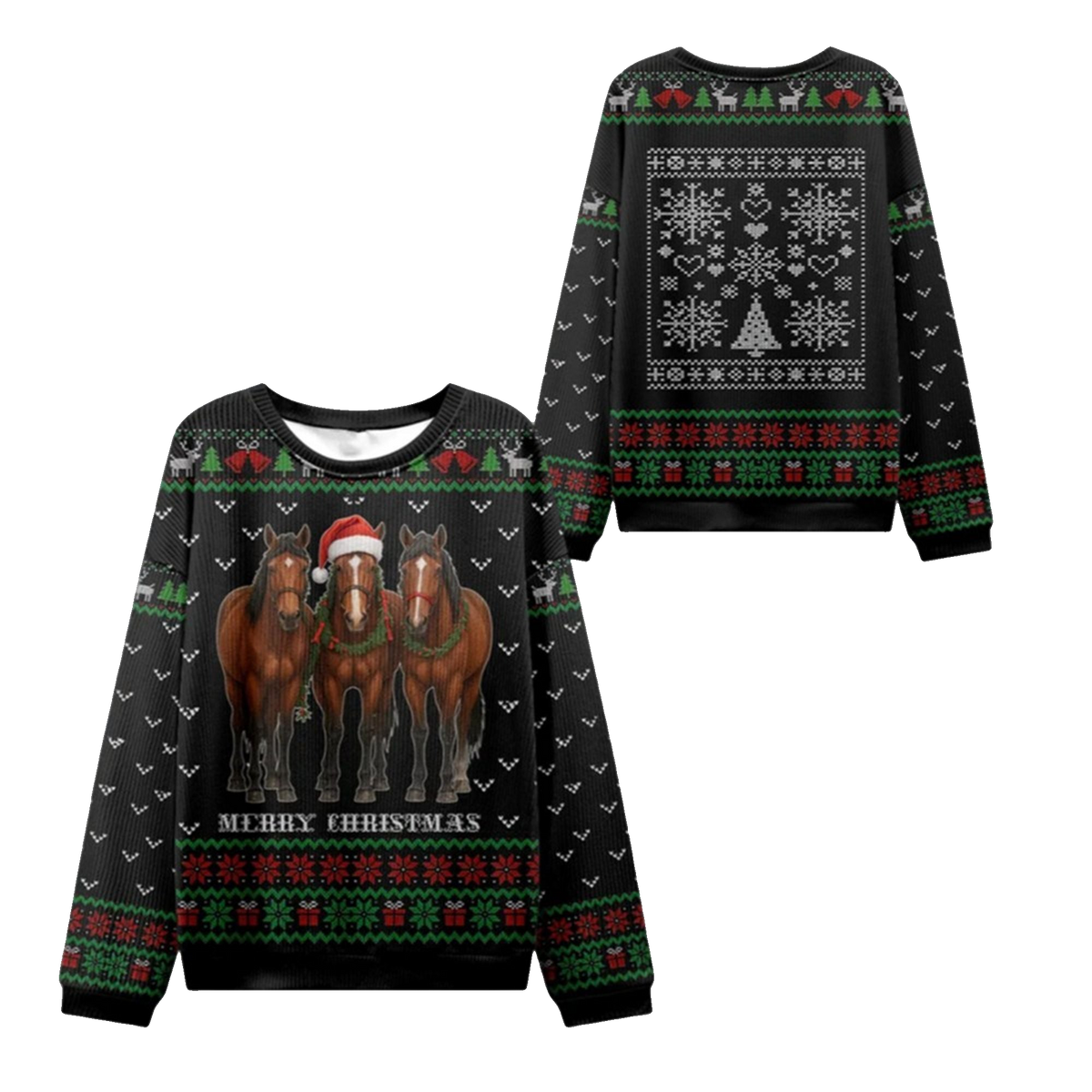 2026 Christmas Horse Merry Christmas Ugly Sweater - Moonbestprint