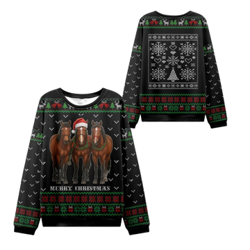 2026 Christmas Horse Merry Christmas Ugly Sweater - Moonbestprint
