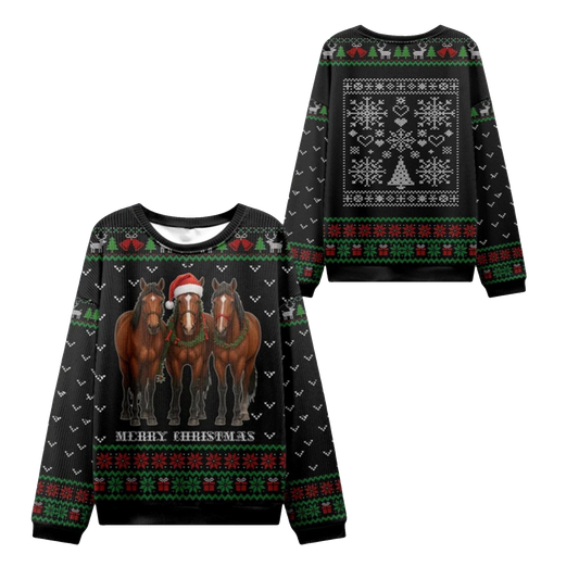 2026 Christmas Horse Merry Christmas Ugly Sweater - Moonbestprint