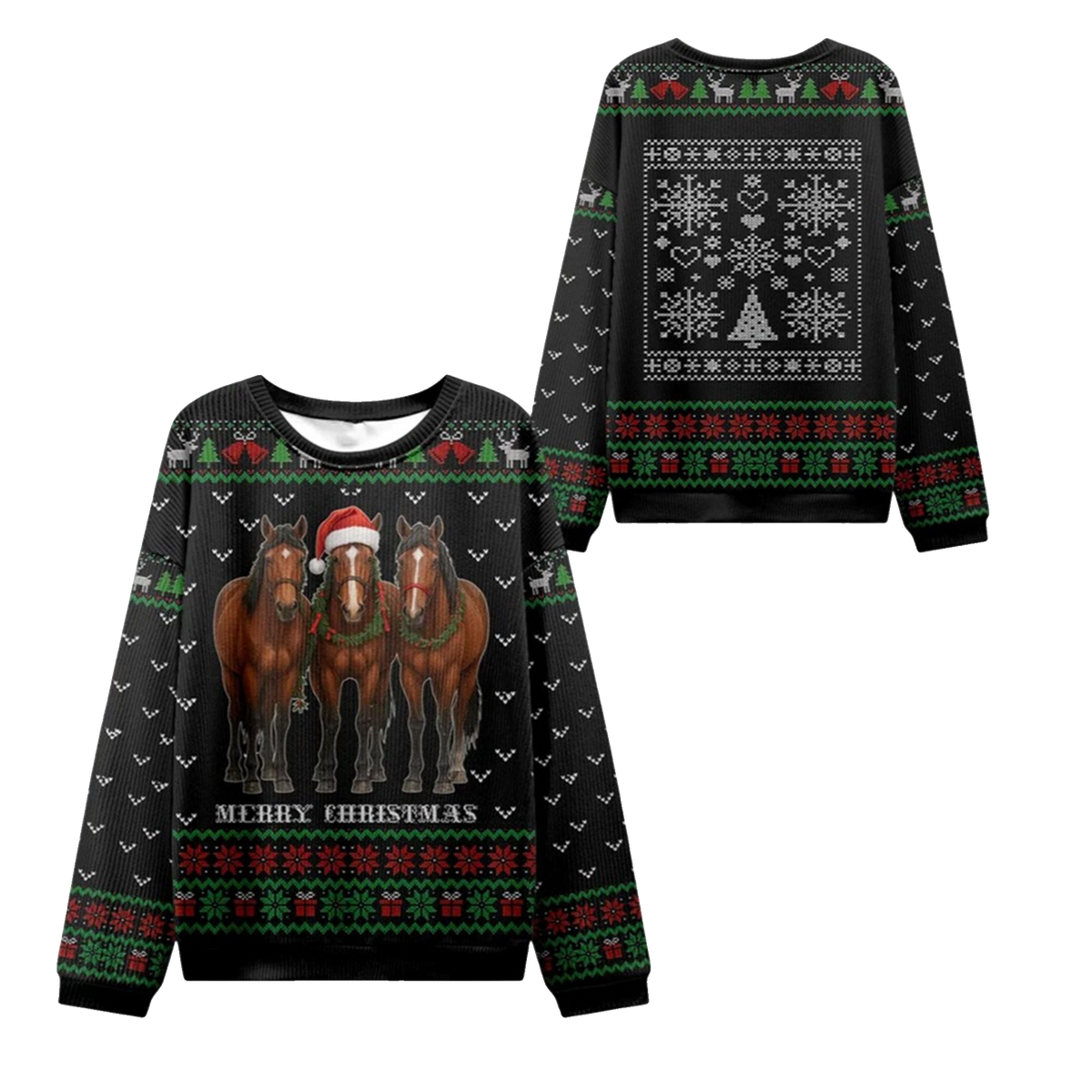 2026 Christmas Horse Merry Christmas Ugly Sweater - Moonbestprint