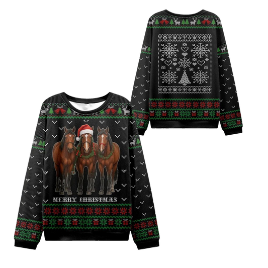 2026 Christmas Horse Merry Christmas Ugly Sweater - Moonbestprint