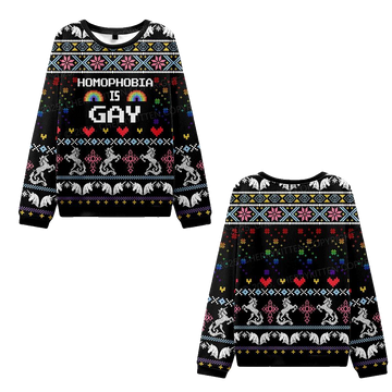 2026 Christmas Homophobia Is Gay Ugly Christmas Sweater - Moonbestprint