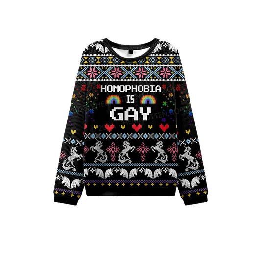 2026 Christmas Homophobia Is Gay Ugly Christmas Sweater - Moonbestprint