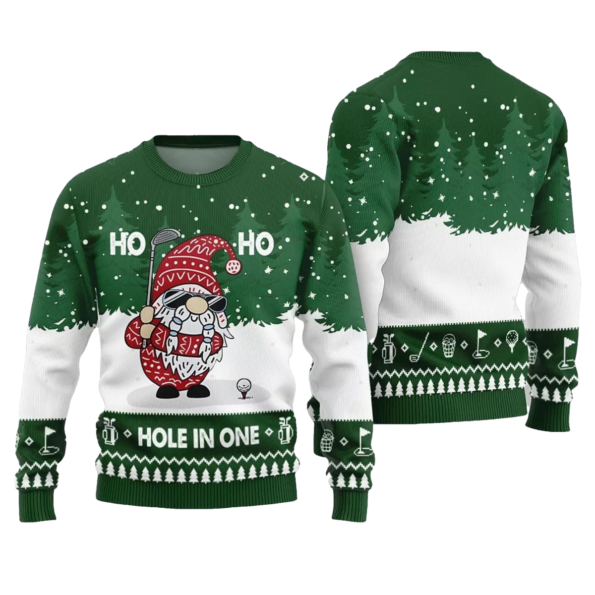 2026 Christmas Hole In One Gnome Ugly Sweater - Moonbestprint