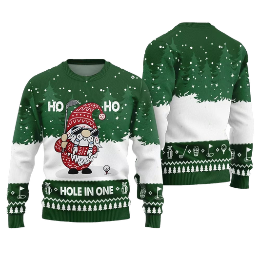 2026 Christmas Hole In One Gnome Ugly Sweater - Moonbestprint