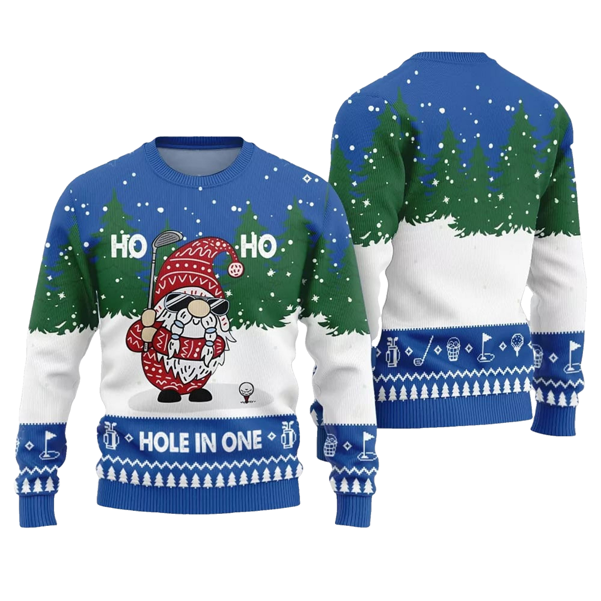 2026 Christmas Hole In One Gnome Ugly Sweater - Moonbestprint