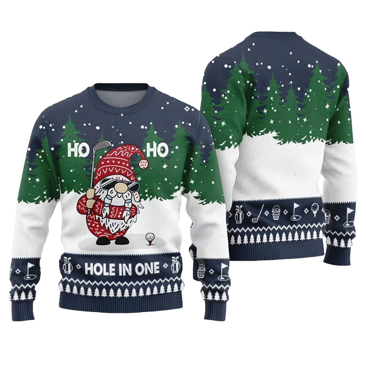 2026 Christmas Hole In One Gnome Ugly Sweater - Moonbestprint