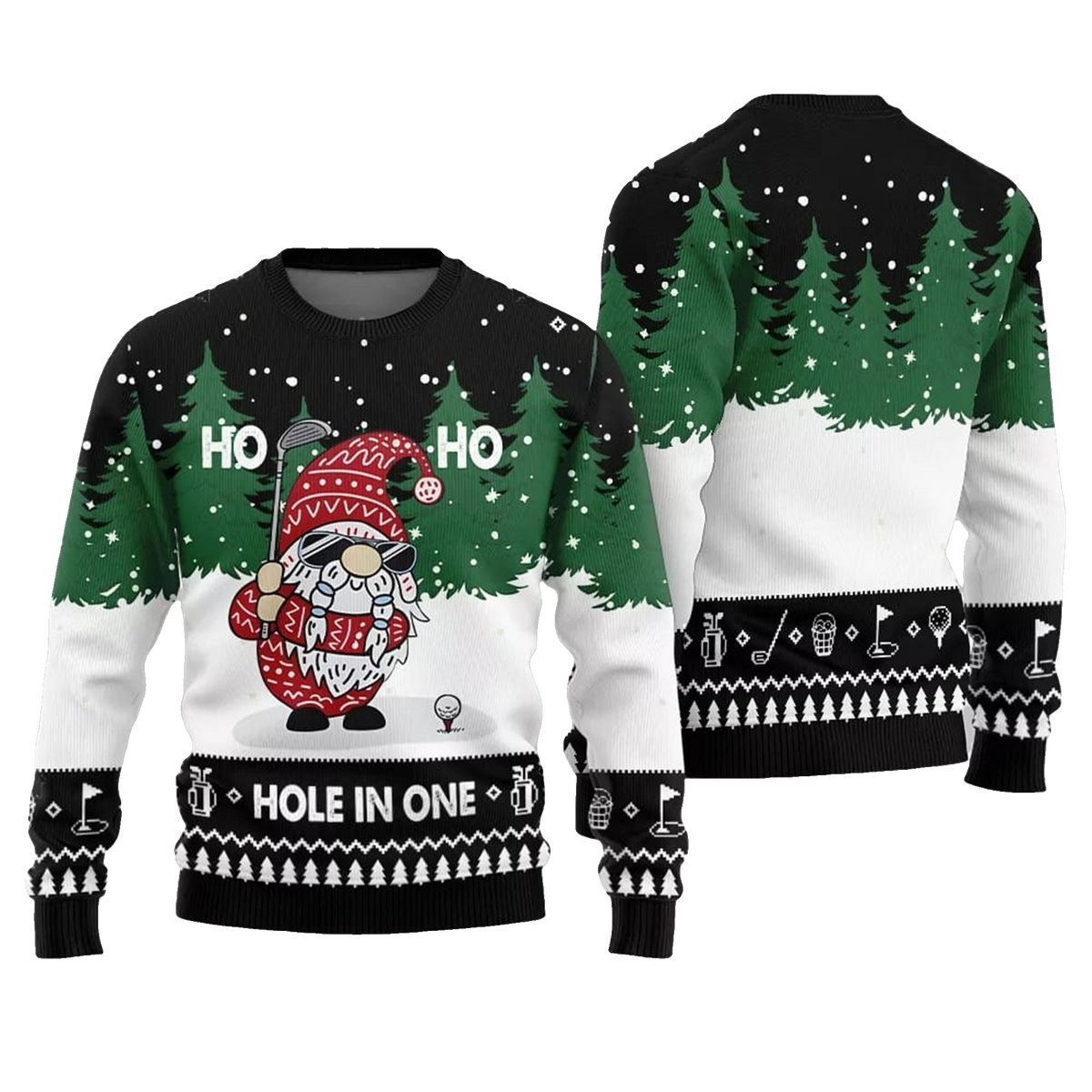 2026 Christmas Hole In One Gnome Ugly Sweater - Moonbestprint