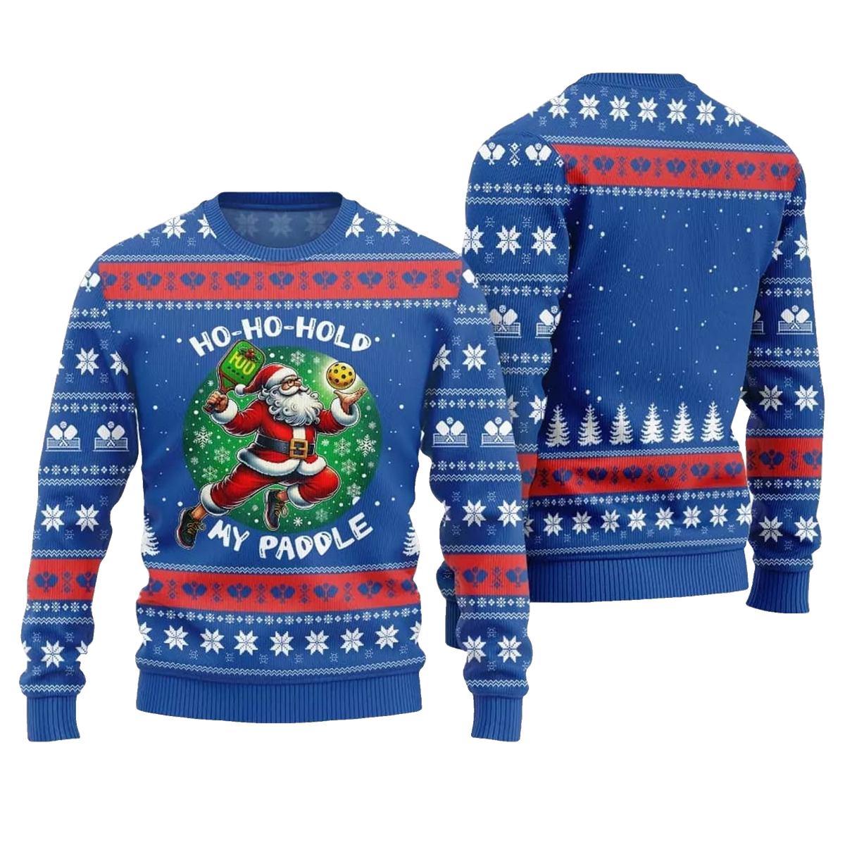 2026 Christmas Hold My Paddle Pickleball Ugly Sweater - Moonbestprint