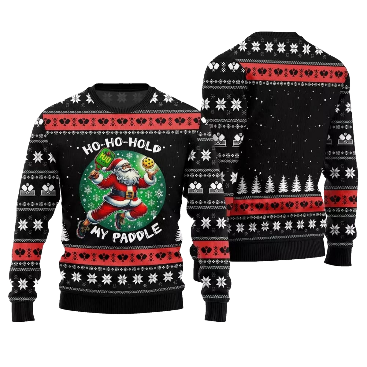 2026 Christmas Hold My Paddle Pickleball Ugly Sweater - Moonbestprint