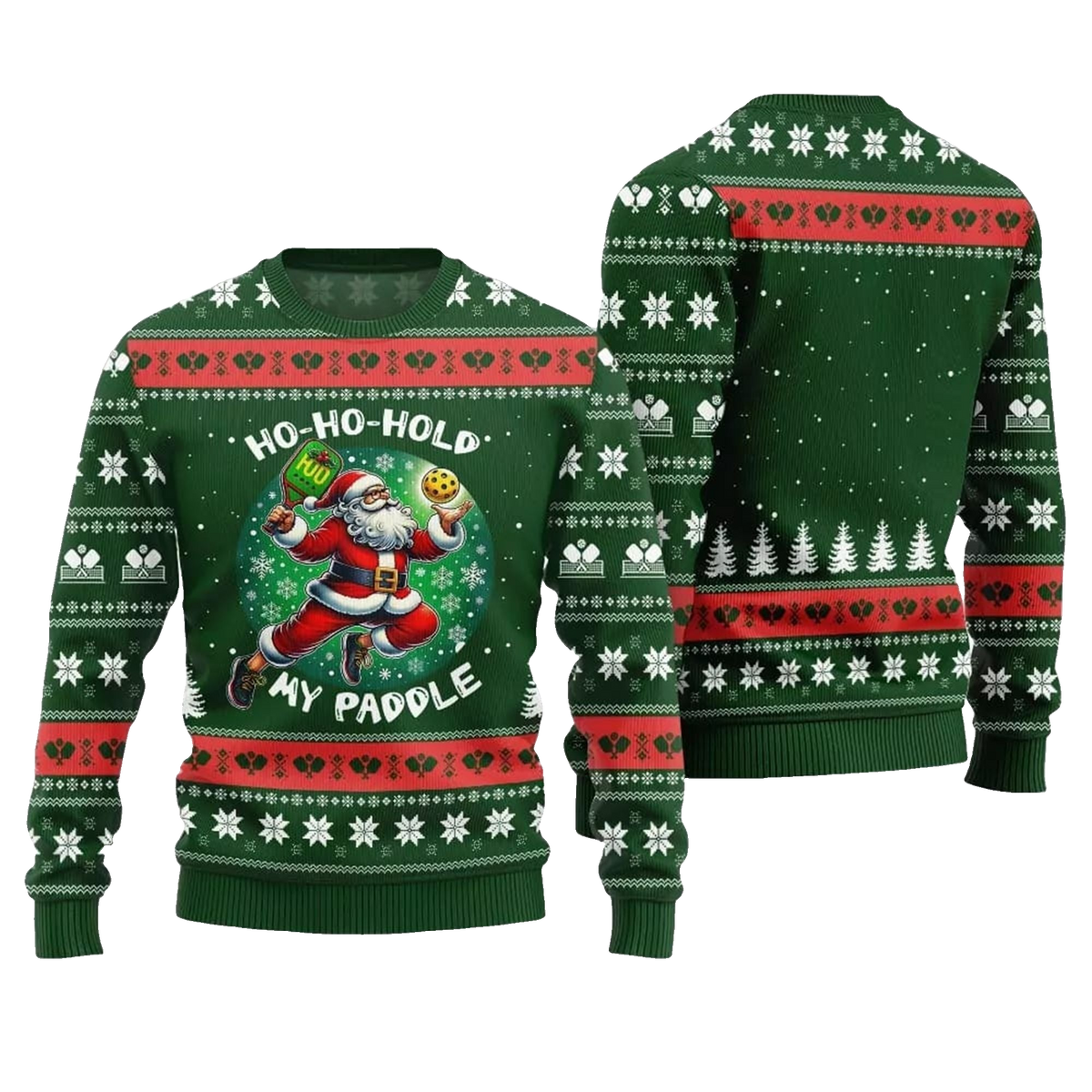 2026 Christmas Hold My Paddle Pickleball Ugly Sweater - Moonbestprint