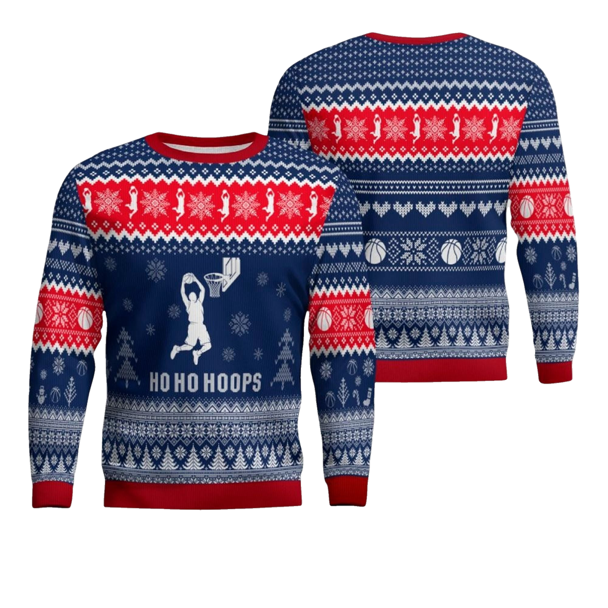 2026 Christmas HoHoHoops Basketball Ugly Sweater - Moonbestprint