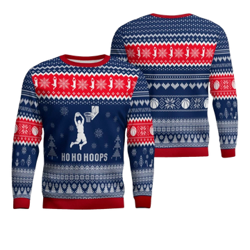 2026 Christmas HoHoHoops Basketball Ugly Sweater - Moonbestprint
