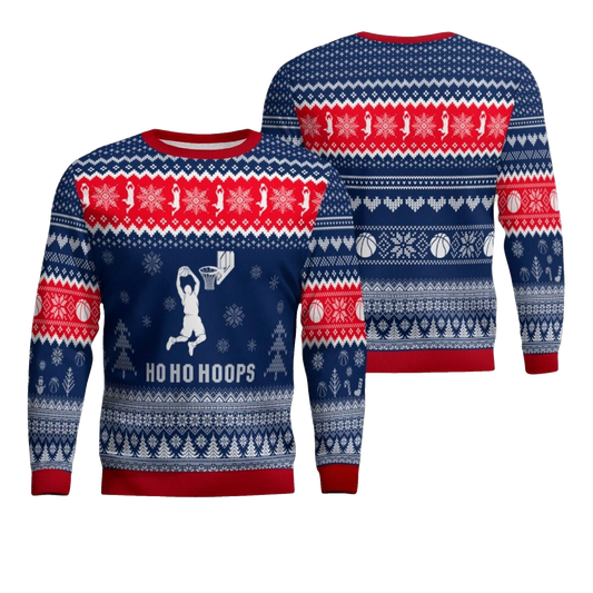 2026 Christmas HoHoHoops Basketball Ugly Sweater - Moonbestprint