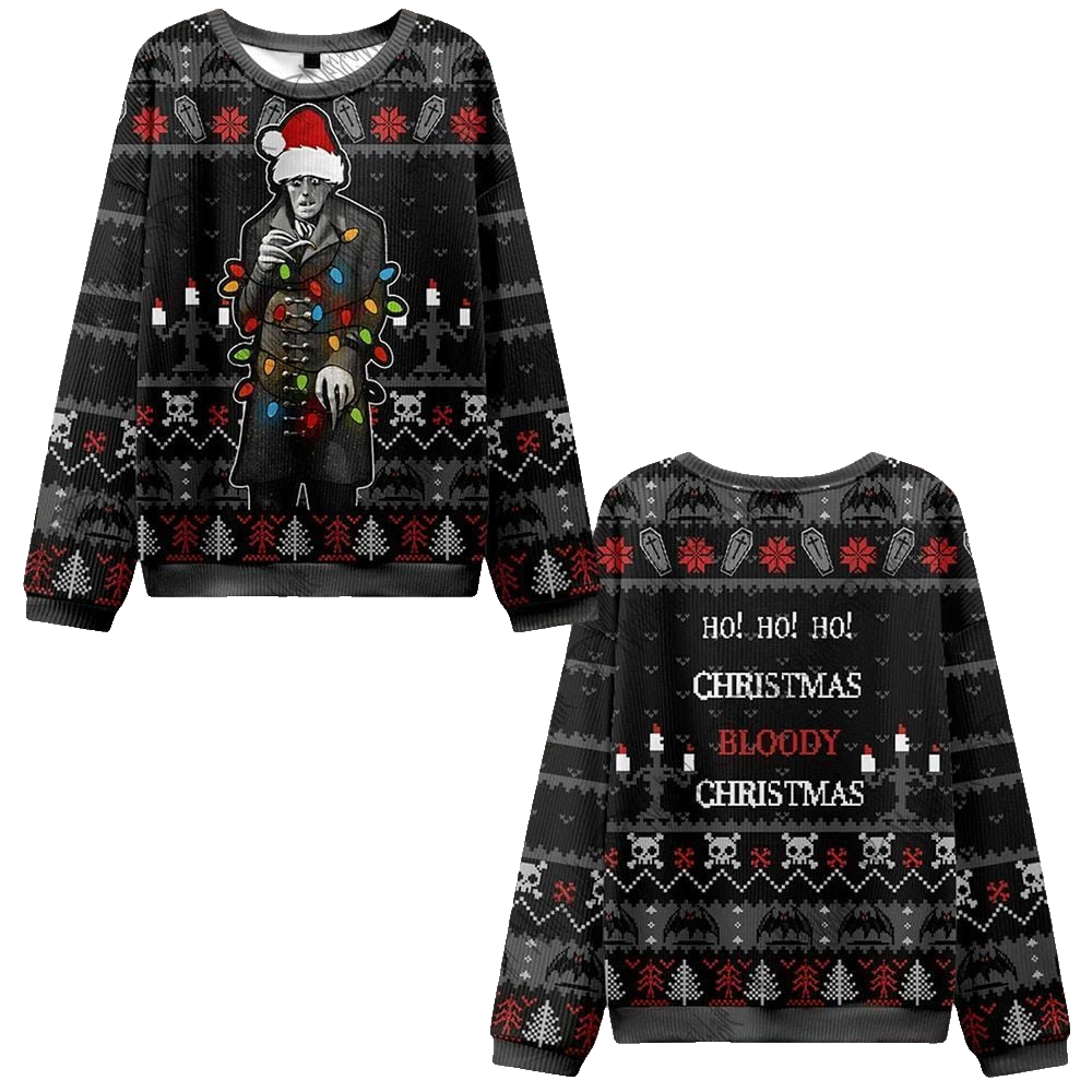 2026 Christmas Ho! Ho! Ho! Bloody Ugly Christmas Sweater - Moonbestprint