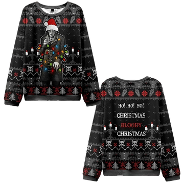 2026 Christmas Ho! Ho! Ho! Bloody Ugly Christmas Sweater - Moonbestprint