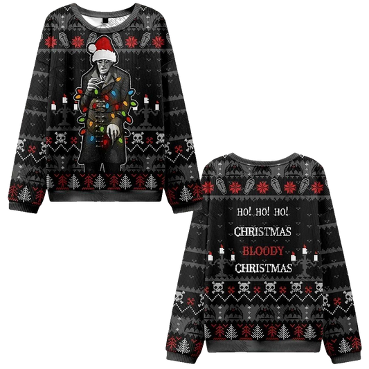 2026 Christmas Ho! Ho! Ho! Bloody Ugly Christmas Sweater - Moonbestprint