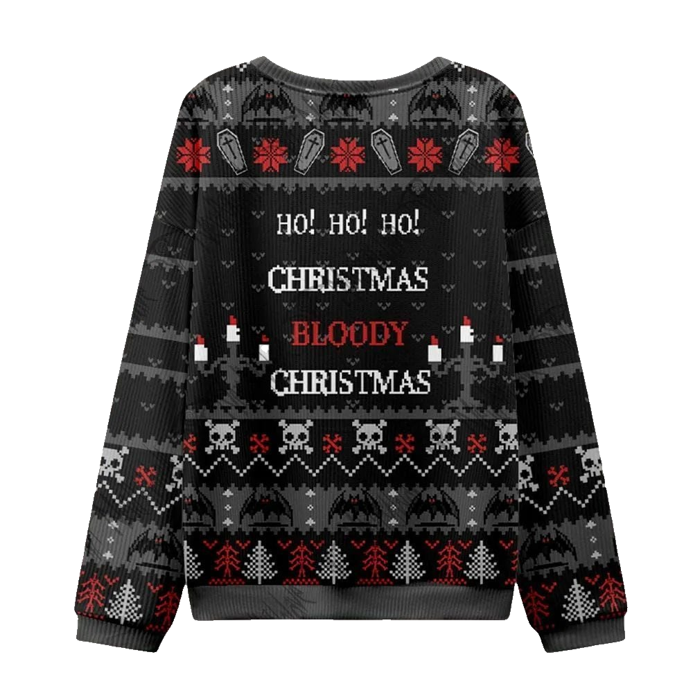 2026 Christmas Ho! Ho! Ho! Bloody Ugly Christmas Sweater - Moonbestprint