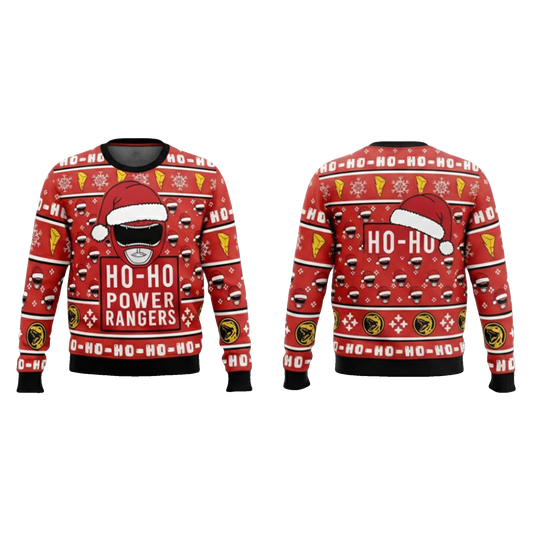 2026 Christmas Ho Ho Power Rangers Ugly Sweater - Moonbestprint