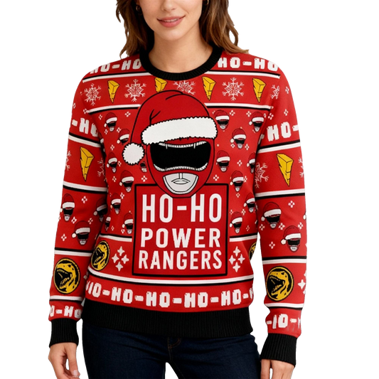 2026 Christmas Ho Ho Power Rangers Ugly Sweater - Moonbestprint