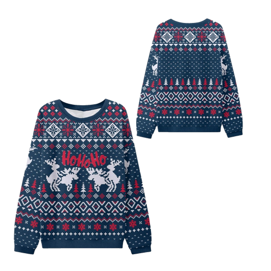 2026 Christmas Ho Ho Ho Reindeer Ugly Sweater - Moonbestprint