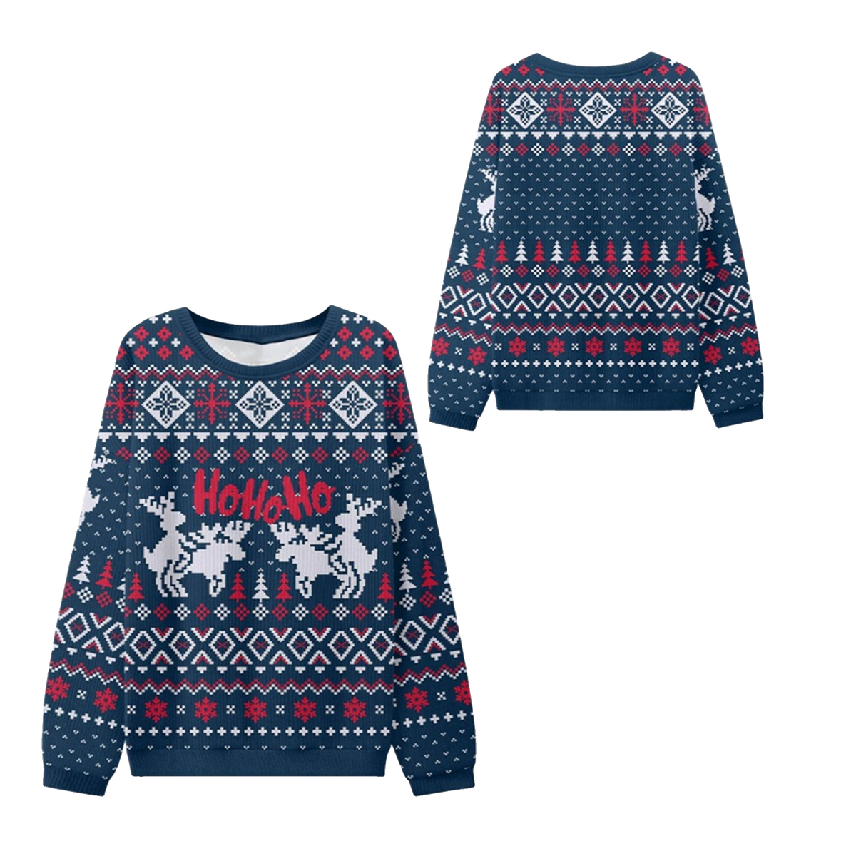 2026 Christmas Ho Ho Ho Reindeer Ugly Sweater - Moonbestprint