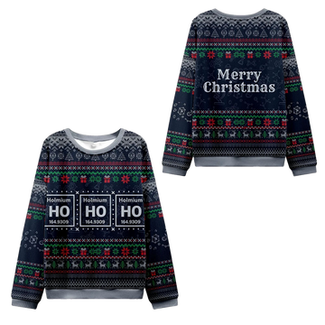 2026 Christmas Ho Ho Ho Holmium Ugly Sweater - Moonbestprint