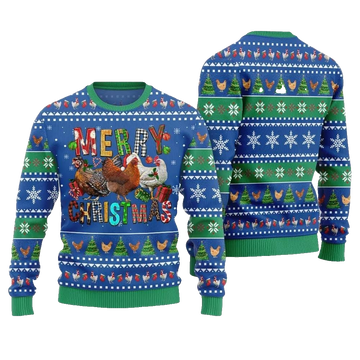 2026 Christmas Hilarious Farm Chicken Ugly Christmas Sweater - Moonbestprint
