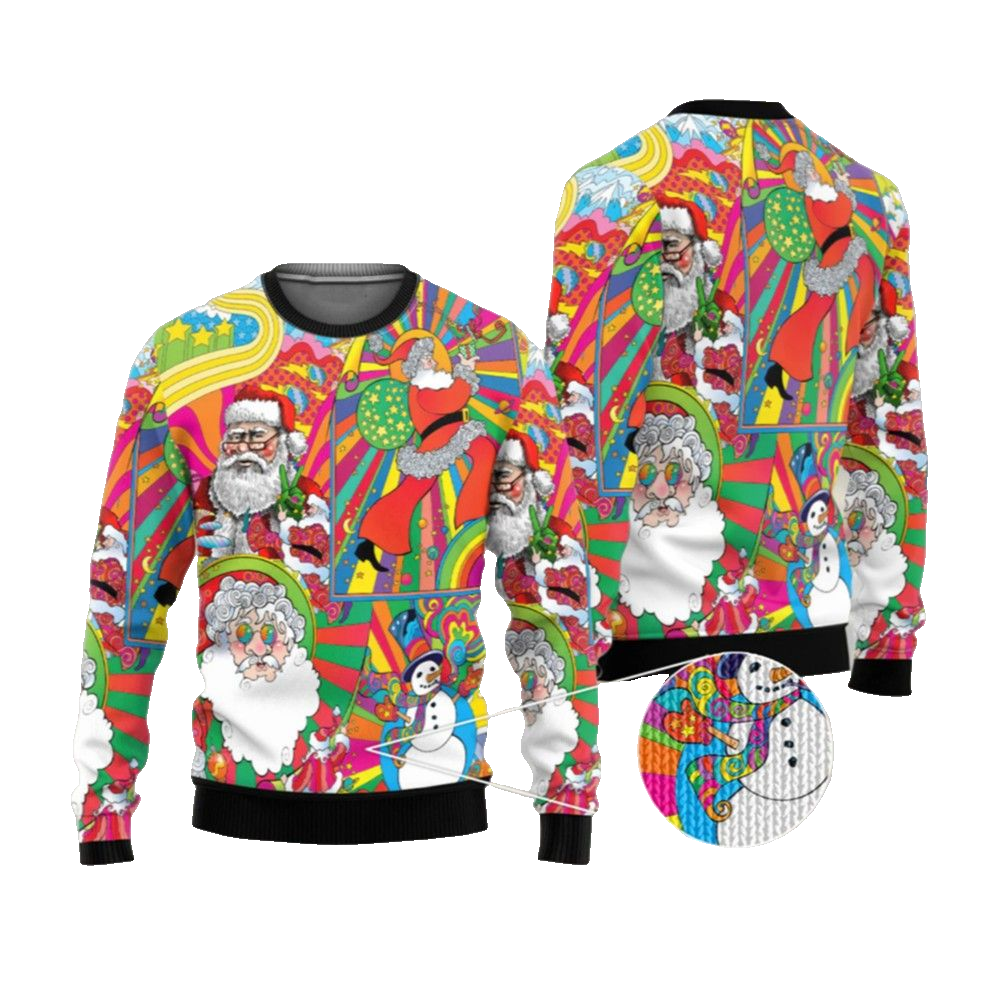 2026 Christmas Hippie Santa Ugly Christmas Sweater - Moonbestprint