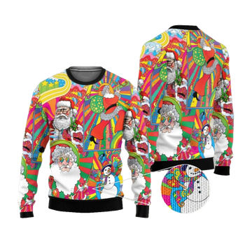 2026 Christmas Hippie Santa Ugly Christmas Sweater - Moonbestprint
