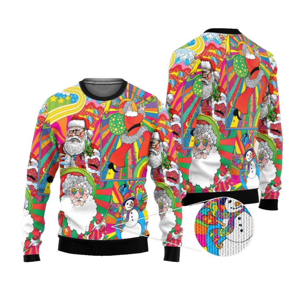 2026 Christmas Hippie Santa Ugly Christmas Sweater - Moonbestprint