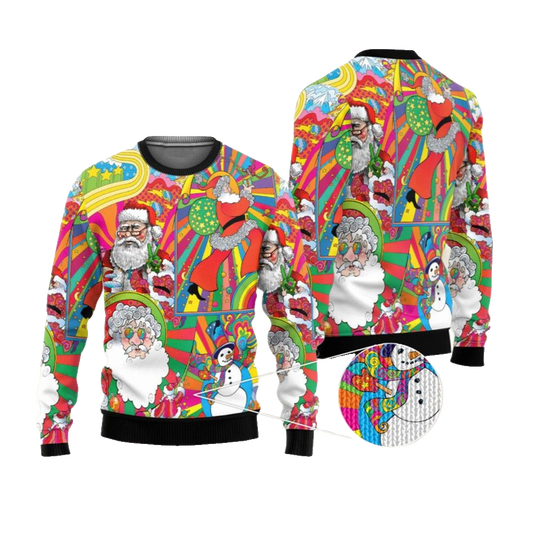 2026 Christmas Hippie Santa Ugly Christmas Sweater - Moonbestprint
