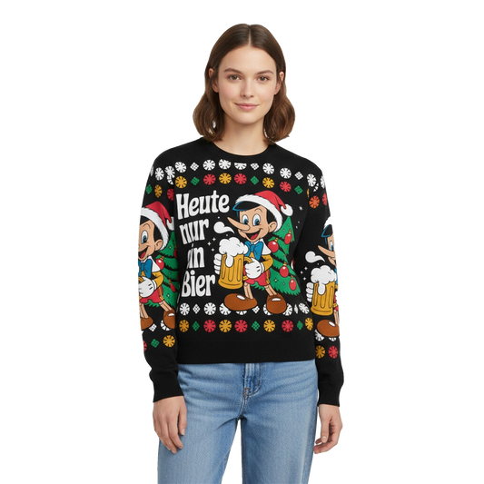 2026 Christmas Heute Nir Ein Bier Ugly Sweater - Moonbestprint