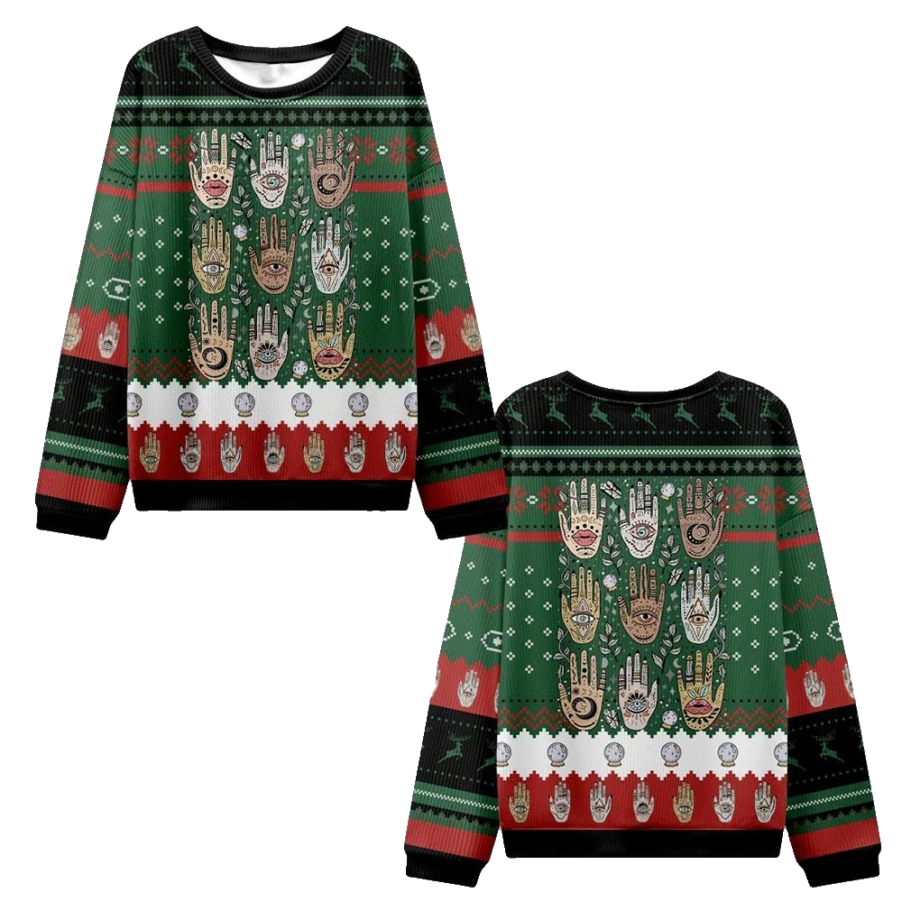 2026 Christmas Helping Hands Ugly Christmas Sweater - Moonbestprint