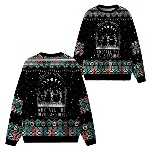 2026 Christmas Hell Is Empty And All The Devils Are Here Ugly Sweater - Moonbestprint