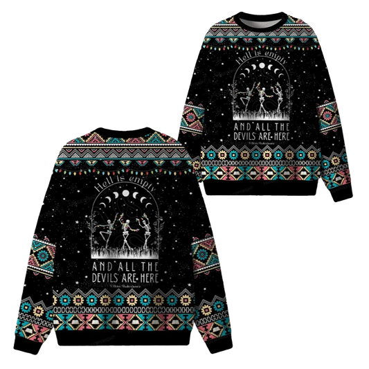 2026 Christmas Hell Is Empty And All The Devils Are Here Ugly Sweater - Moonbestprint