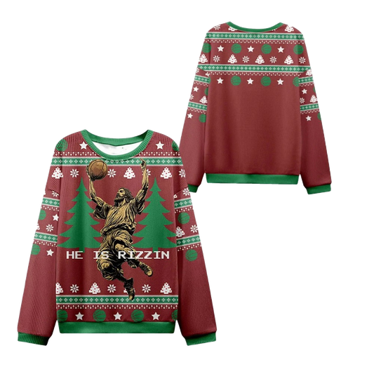 2026 Christmas He is Rizzin Jesus Ugly Sweater - Moonbestprint