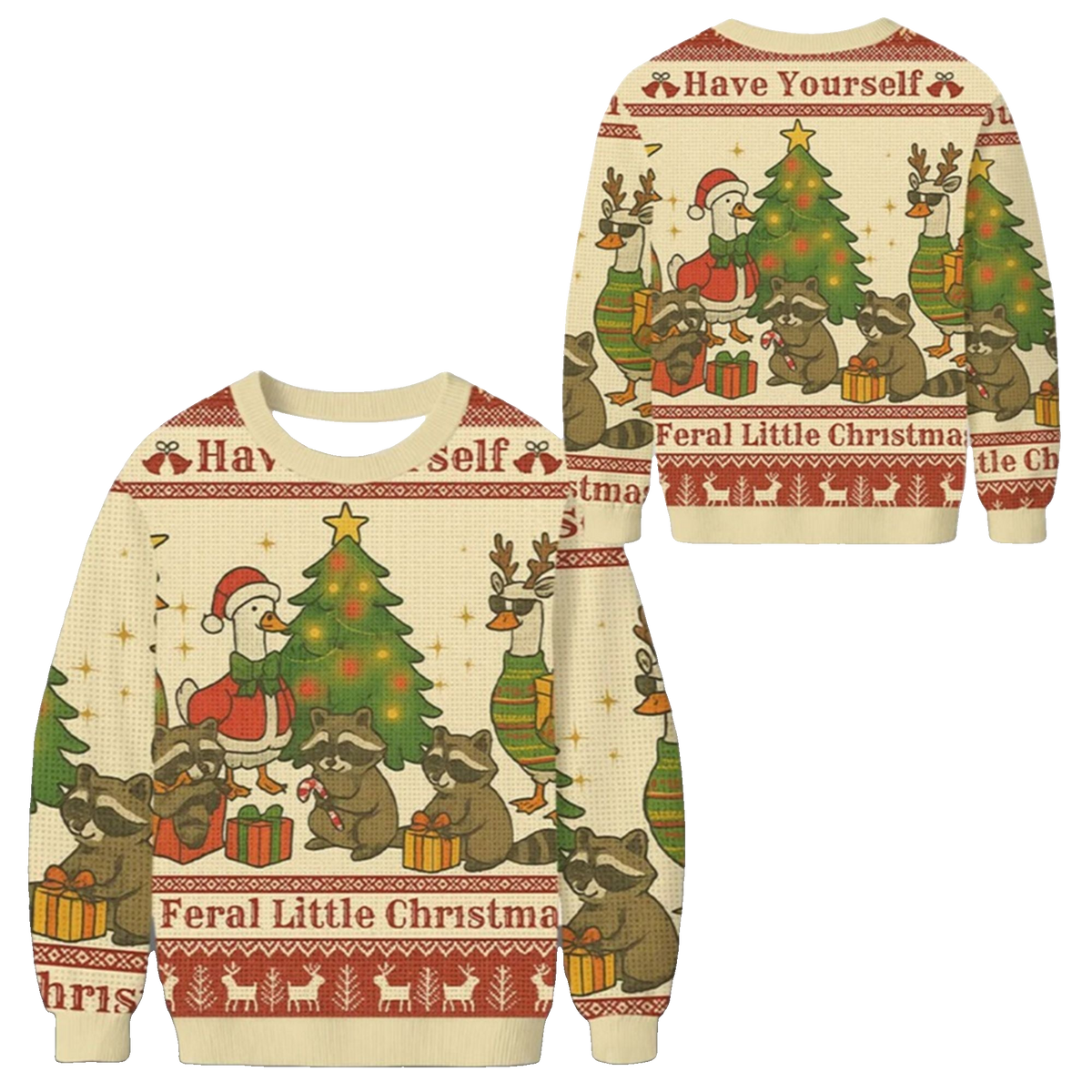 2026 Christmas Have Yourself Feral Little Christmas Animal Ugly Sweater - Moonbestprint